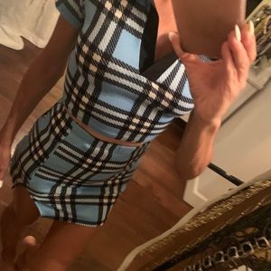 Dolls kill 2 piece set Plaid mini skirt & Top xs s